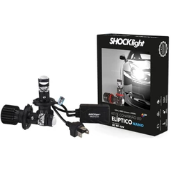 Kit Lâmpada Led Mini Projetor Canhão Eliptico 6500K Super Branca Shocklight Par