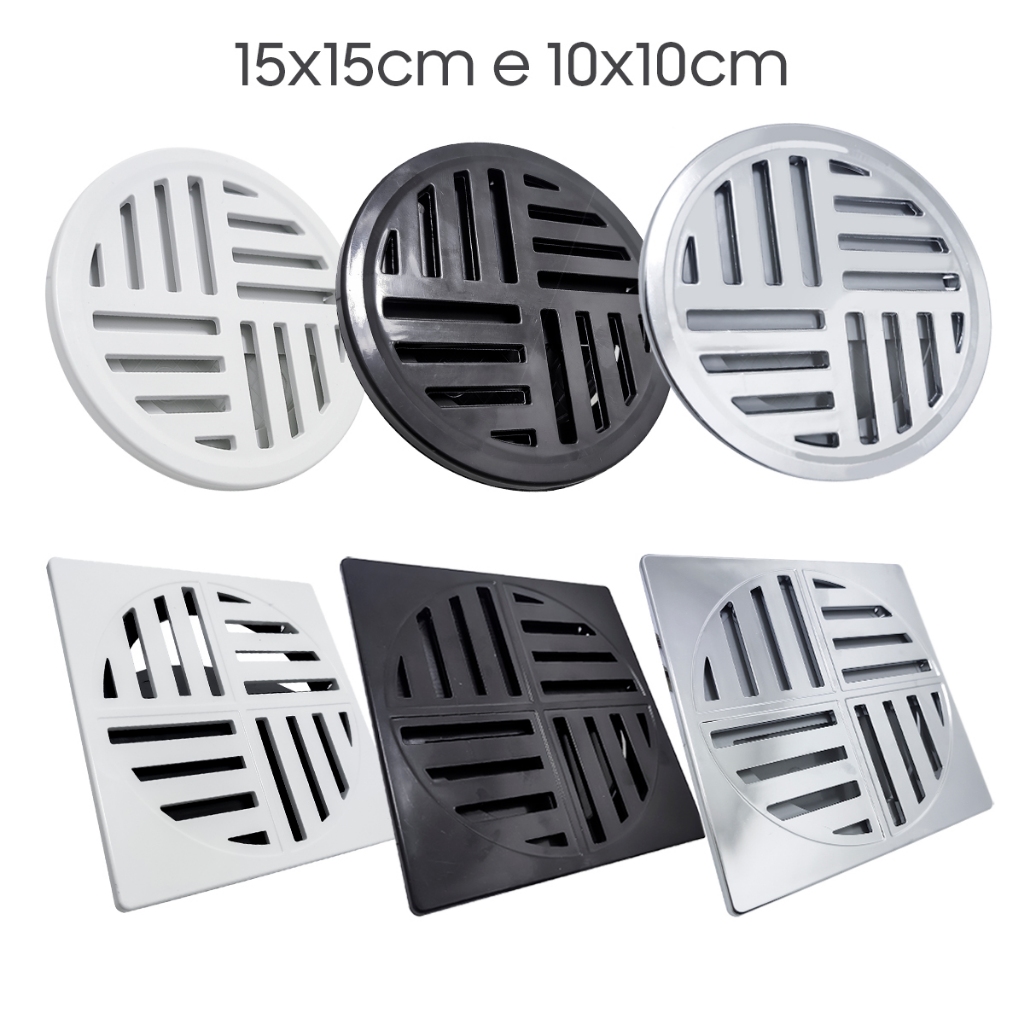 Ralo Grelha Anti-inseto Automático Inteligente Quadrado e Redondo 15cm e 10cm Banheiro Lavatório ABS em Oferta na Shopee
