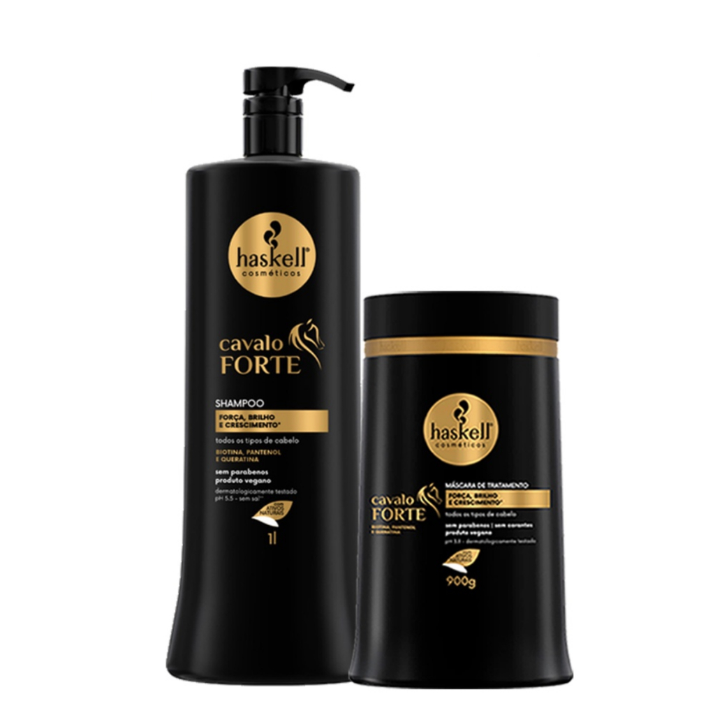 Haskell Cavalo Forte Shampoo 1 Litro + Máscara Cavalo Forte 900g CRESCE CABELO