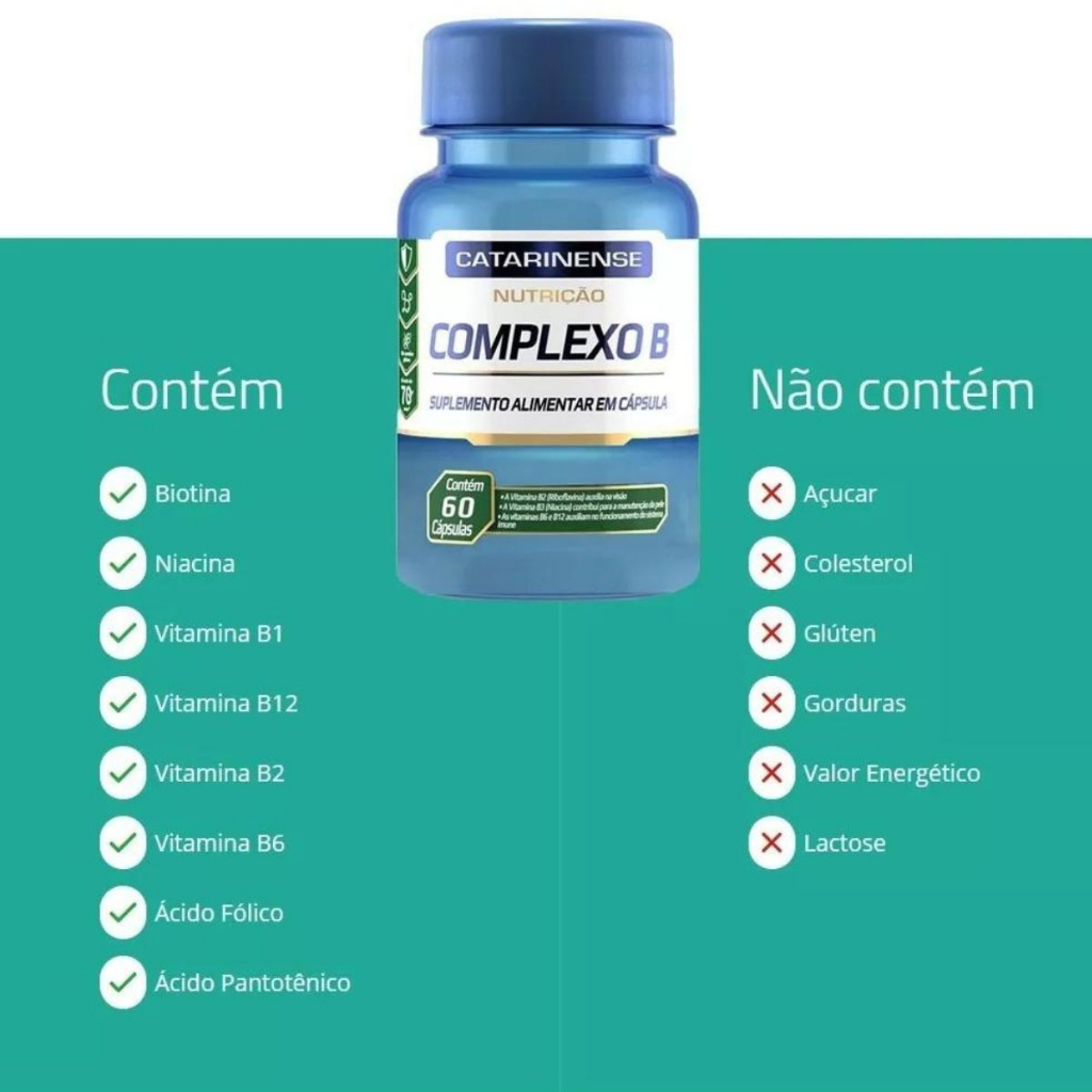 Complexo B Vitaminas 60 Cápsulas - Catarinense Pharma