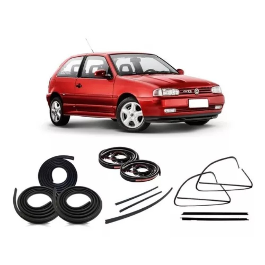 Kit Borracha Porta Pingadeira Frisos Pestanas Canaleta Mala Gol G2 2 PORTAS