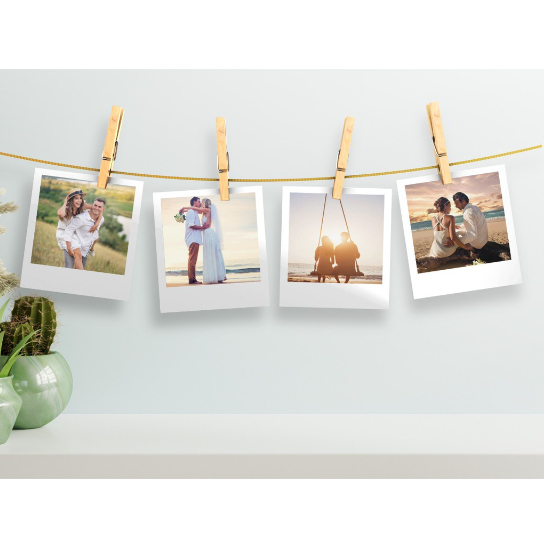 Varal Para Mini Fotos Retrô + 16 Mini Prendedores