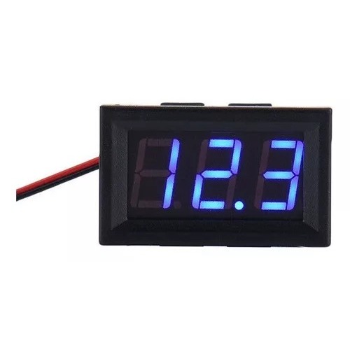 Voltimetro Digital Led Dc 12v 24v Azul Painel Bancada Automotivo