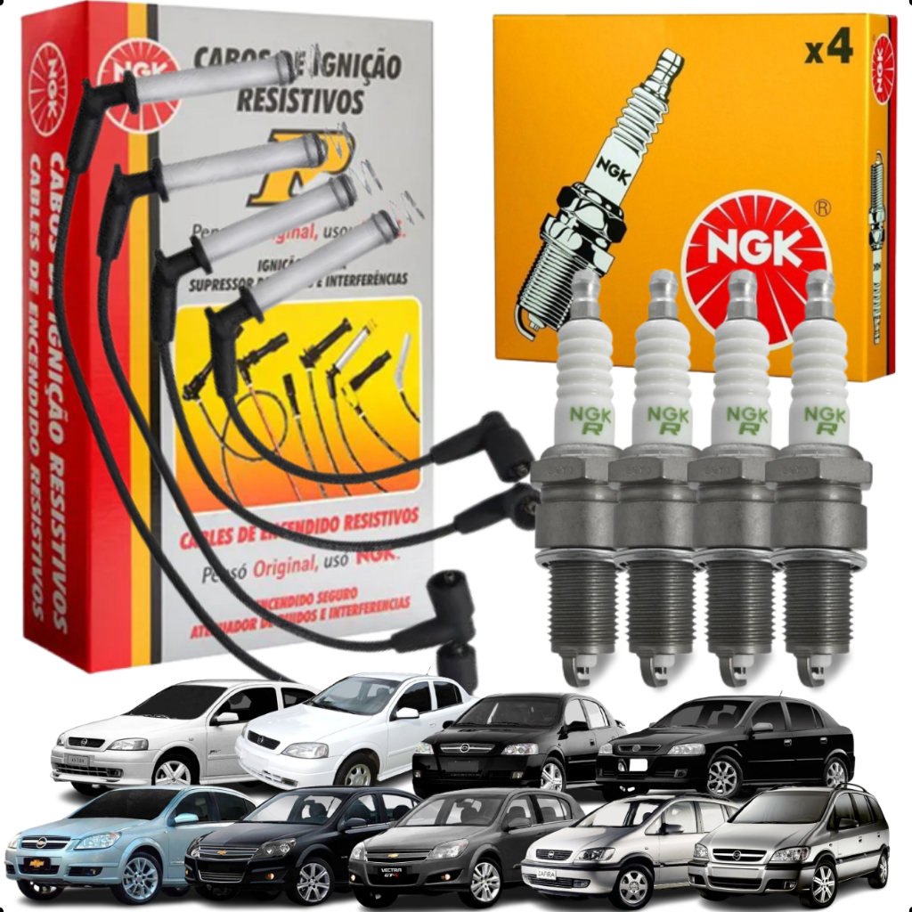 Kit Cabo De Vela Ignição Original Ngk Astra Vectra Zafira 2.0 8v em Oferta na Shopee