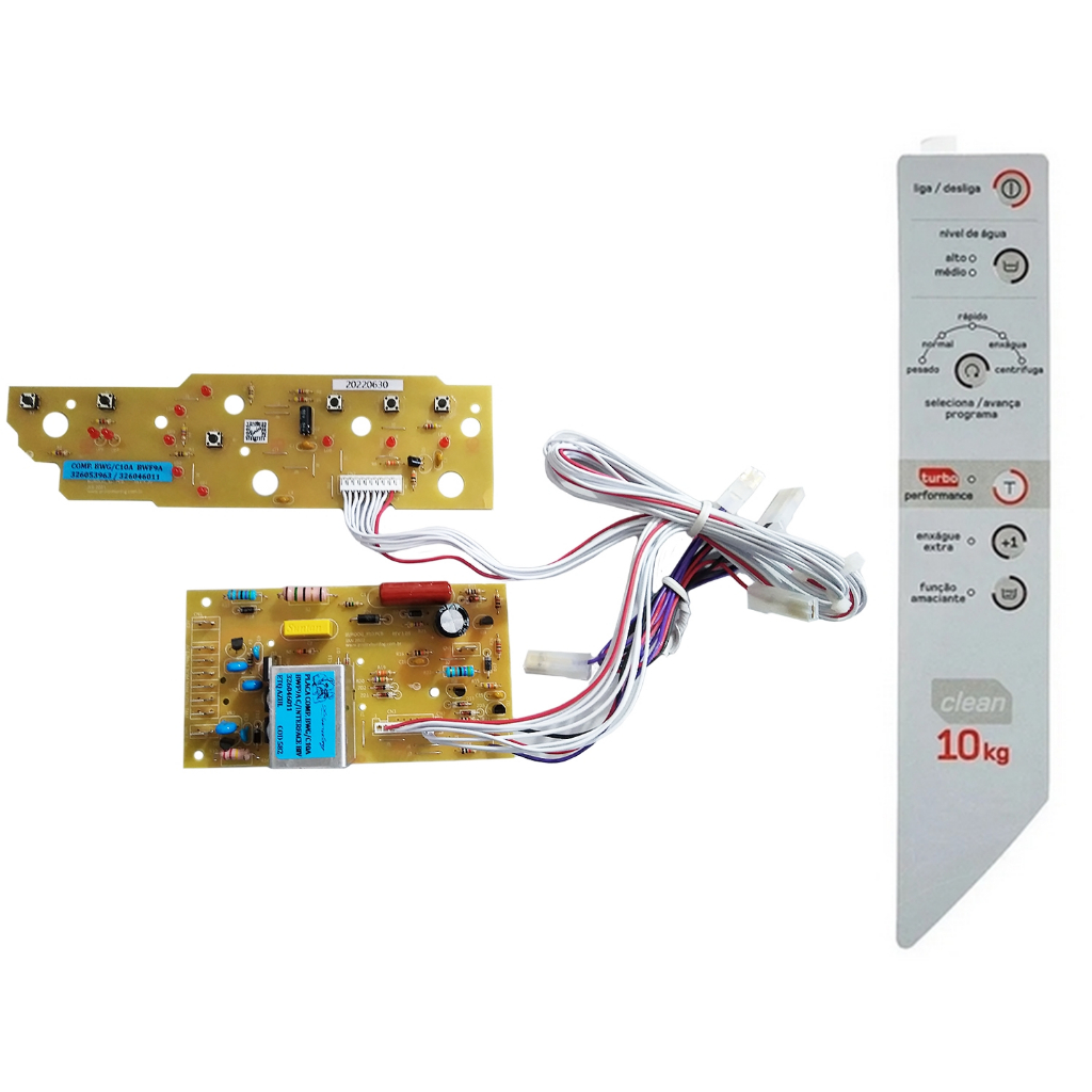 Placa Compatível Com Lavadora Brastemp Bwg10 Bwc10 - Adesivo