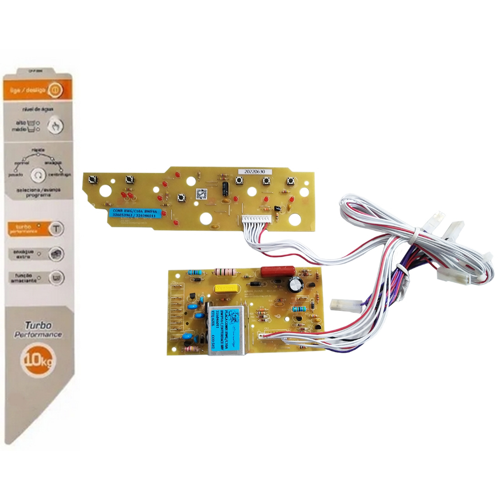 Placa Compatível Com Lavadora Brastemp Bwc10 Bwg10 - Adesivo