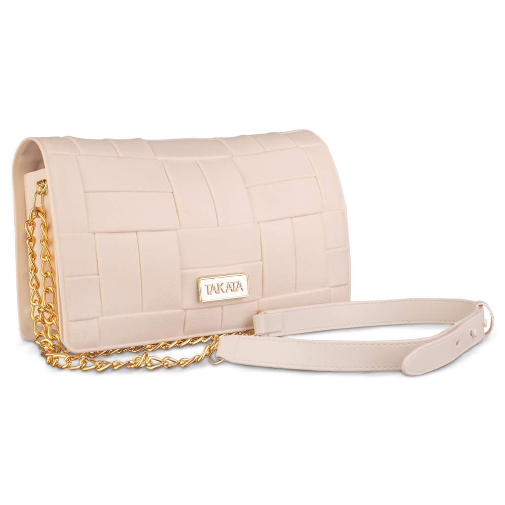 Bolsa Feminina De Ombro Transversal Média Com Alça Corrente Dourada Casual Blogueira Estilo Promoção