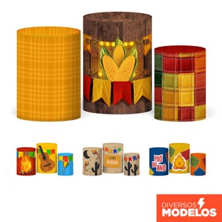 Trio Capas Cilindros Festa Junina Veste Fácil em Tecido com Elástico para Festas em Oferta na Shopee