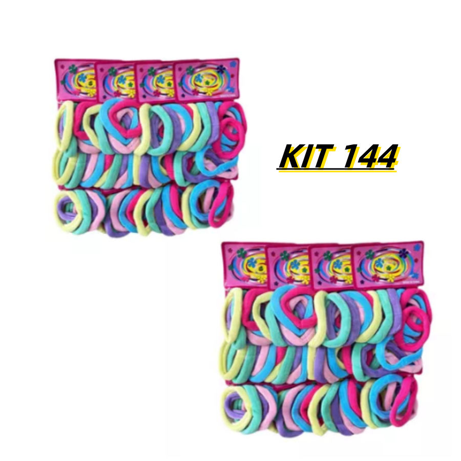 Médio Xuxinha para cabelo de Meia kit 72/144 unidades Elasticos atacado Rabico e elástico para cabelo Scrunchie em Oferta na Shopee