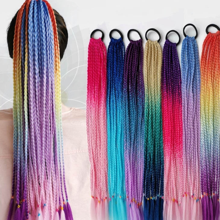 Faixa Elástica Cabelo Trançado Rabo de Cavalo Headband 60cm/ Cor Gradiente/ Alta Moda/ Envio Imediato/ Carnaval - WL