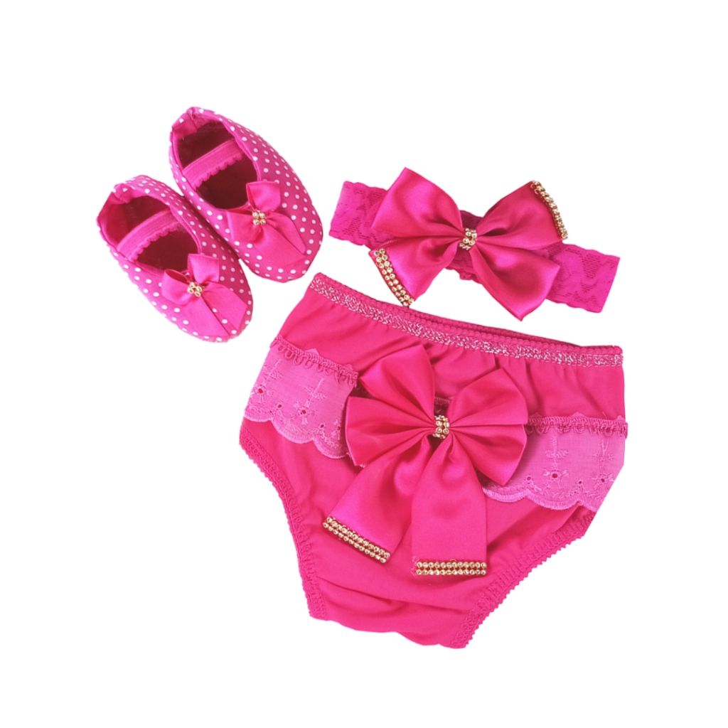 Sapatinho + Calcinha Bunda Rica + Tiara De Bebê 3 A 8 Meses (255) em Oferta na Shopee