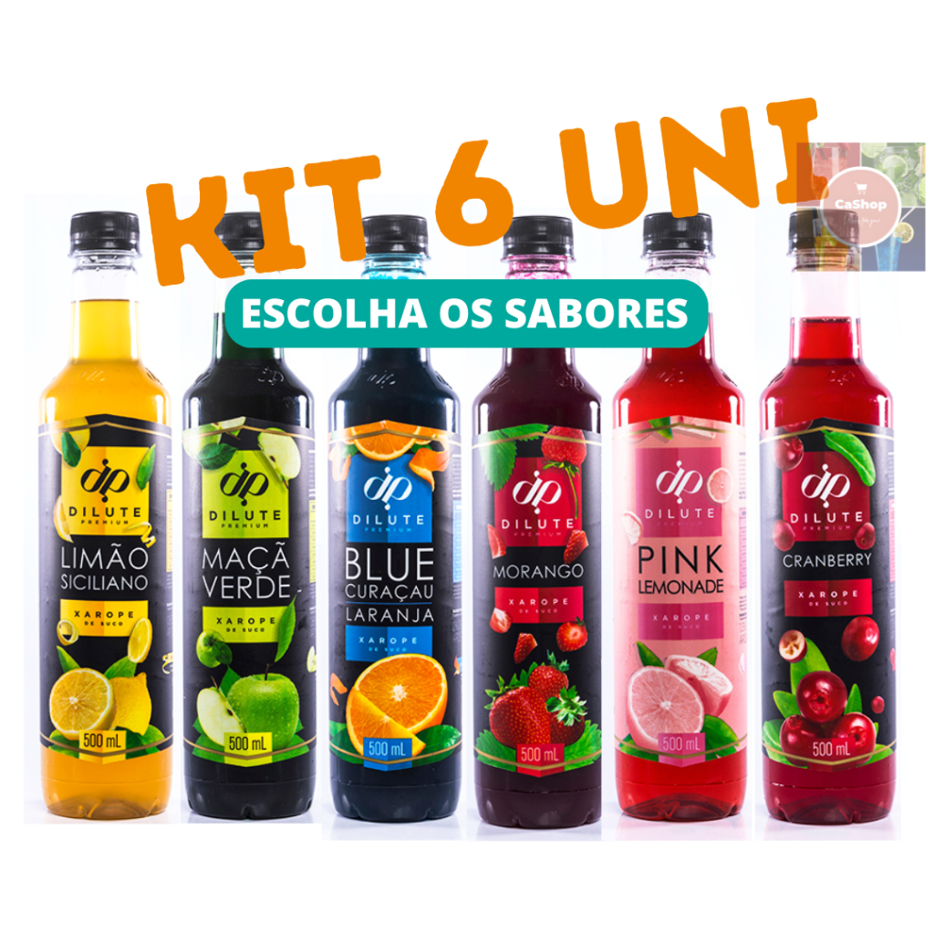 Kit 6 Xaropes Dilute para Drink Soda Italiana Gin - Escolha