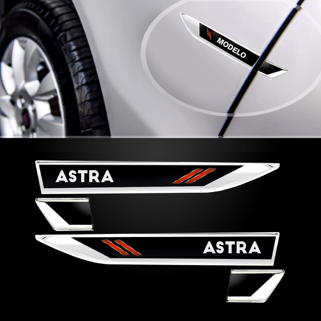 Par Adesivo Emblema Lateral Paralama Premium Porta Adaptável para Astra