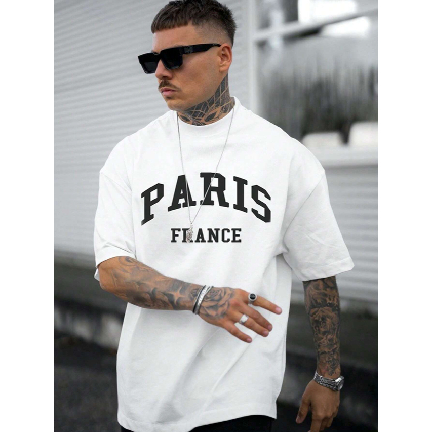 Camiseta Oversized Paris Streetwear Caimento Gringo 100% algodão Aesthetic P ao G3