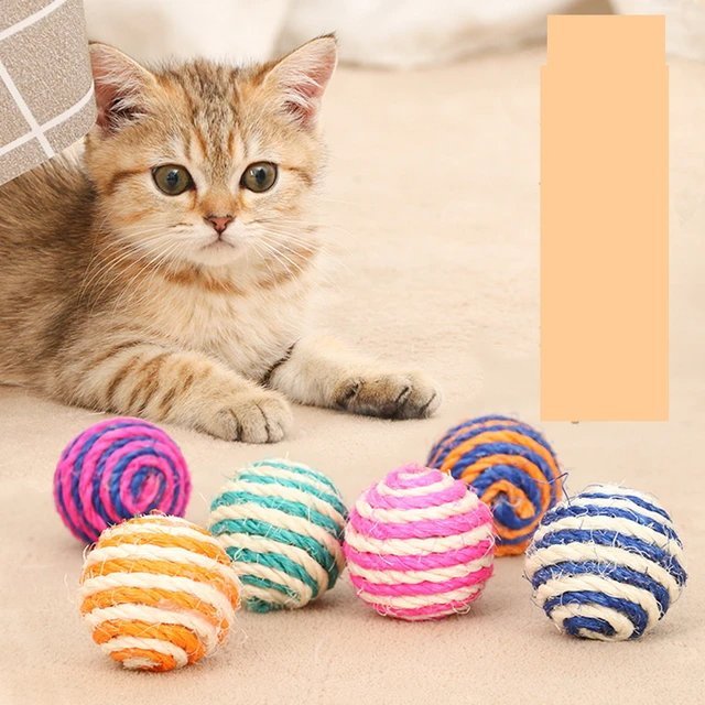 Brinquedo Para Gato Bola de Corda Sisal com Sino Kit com 2 Unidades Sortidas