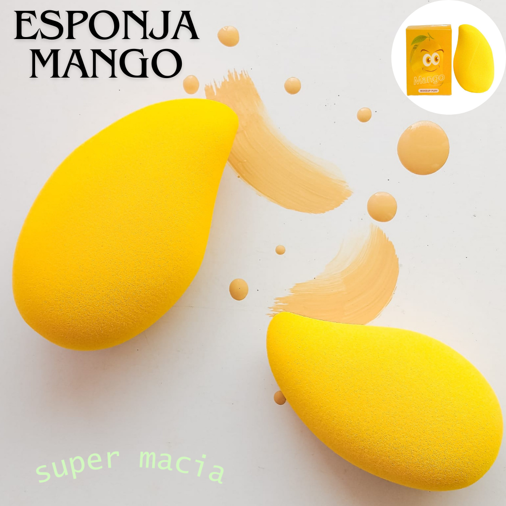 Esponja Facial Mango, Esponja Manga, Maquiagem Impecável, Acabamento Uniforme, Suave e Profissional