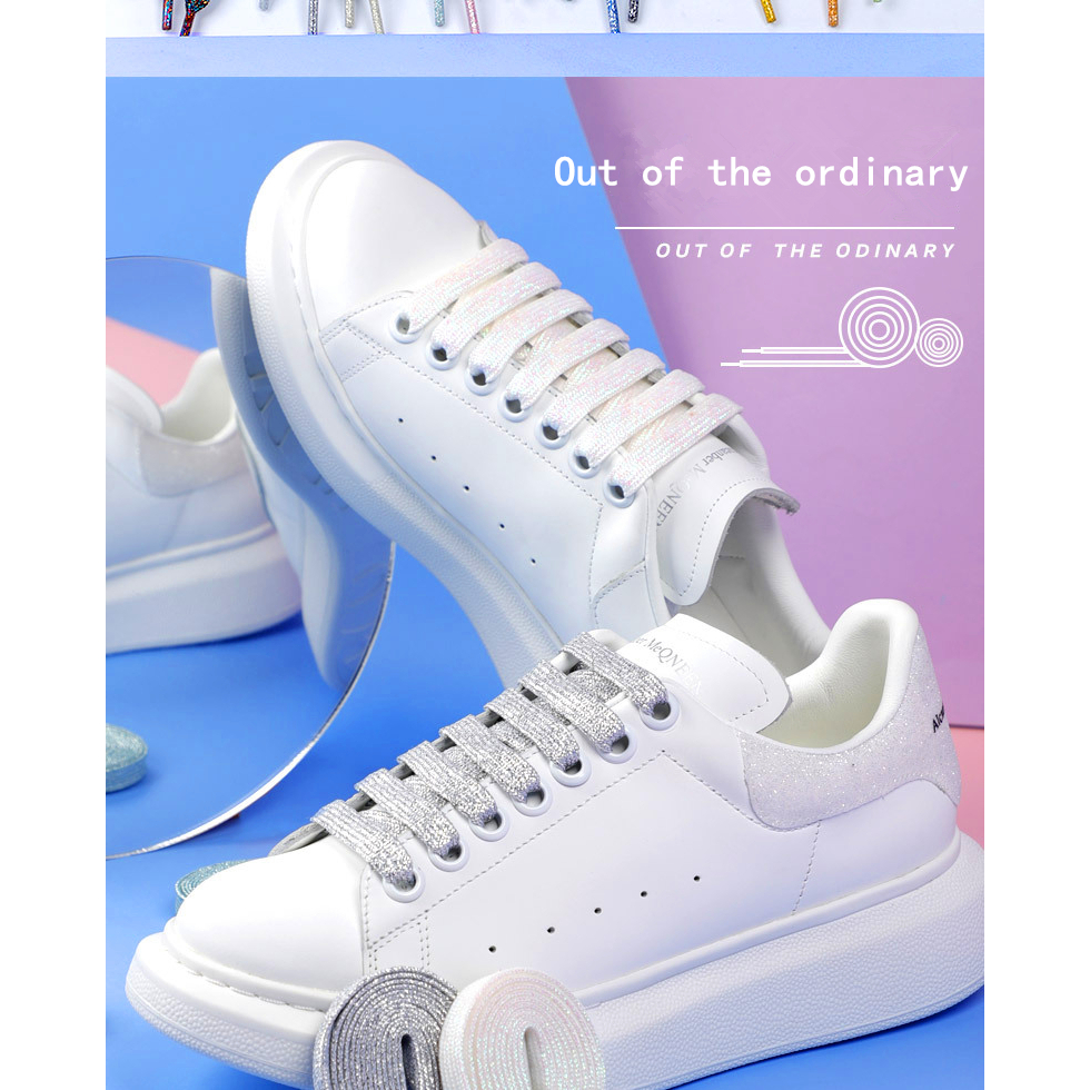 1 par Cadarço infantil 70cm juvenil 90cm Brilhante Feminino Gritter Brilho fashion week Paris