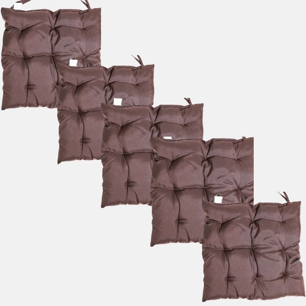 Assento Futton Com 5 Unidades P/ Cadeira Pallets Poltrona Marrom 40x40cm Confortável