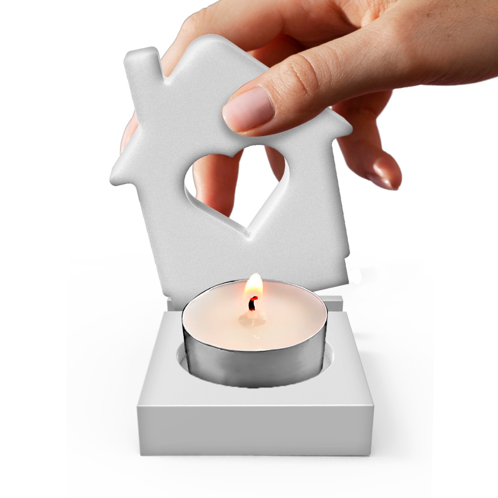 Forma de Silicone Artesanal Base com Casinha porta Vela Rechaud | Modelo: 01 | Casa | Cimento Gesso