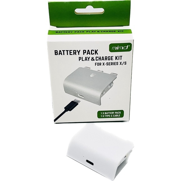Baterias E Cabo Carregador P/ Controle Xbox Series S/x Branco&Preto