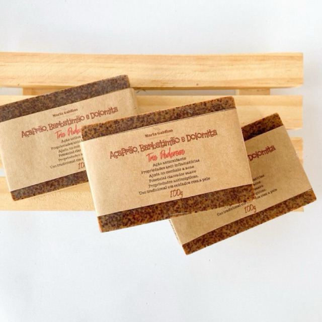 Sabonete de Açafrão ,Dolomita Barbatimão Artesanal