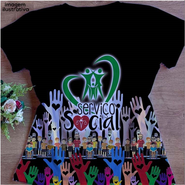 T-shirt Serviço Social Profissão Várias Estampas em Oferta na Shopee