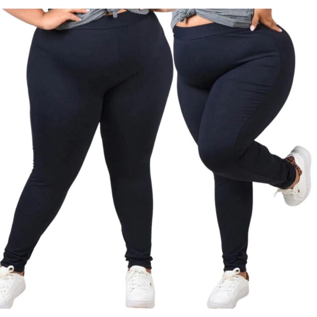 Calça Legging Plus Size Leg Suplex Grossa Zero Transparência Costura Reforçada Cintura Alta