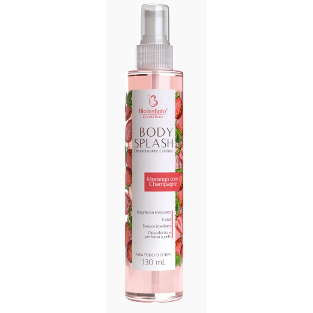 Body Splash Desodorante Colônia Morango com Champagne 130ml