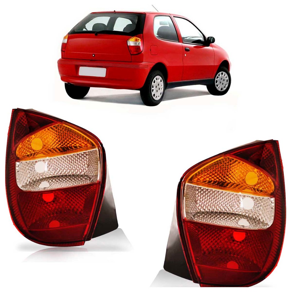 Lanterna Traseira Palio G2 2001 2002 2003 2004 2005 2006 Tricolor Carcaça Preta em Oferta na Shopee