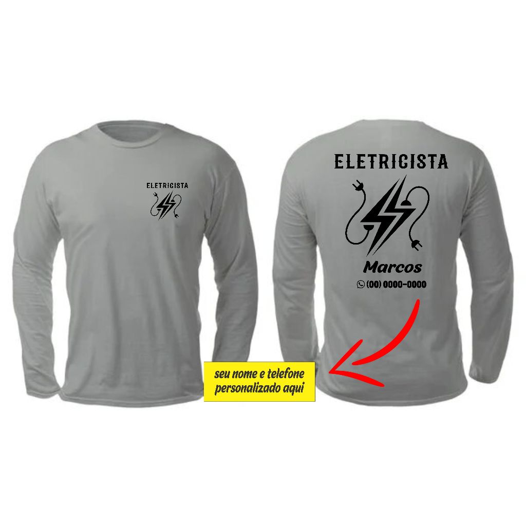 Camiseta Eletricista Personalizada