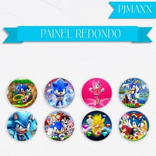 Capa Para Painel Redondo Tema Sonic the HeadHog Decoração Festa Malha Helanca Subimada em Oferta na Shopee