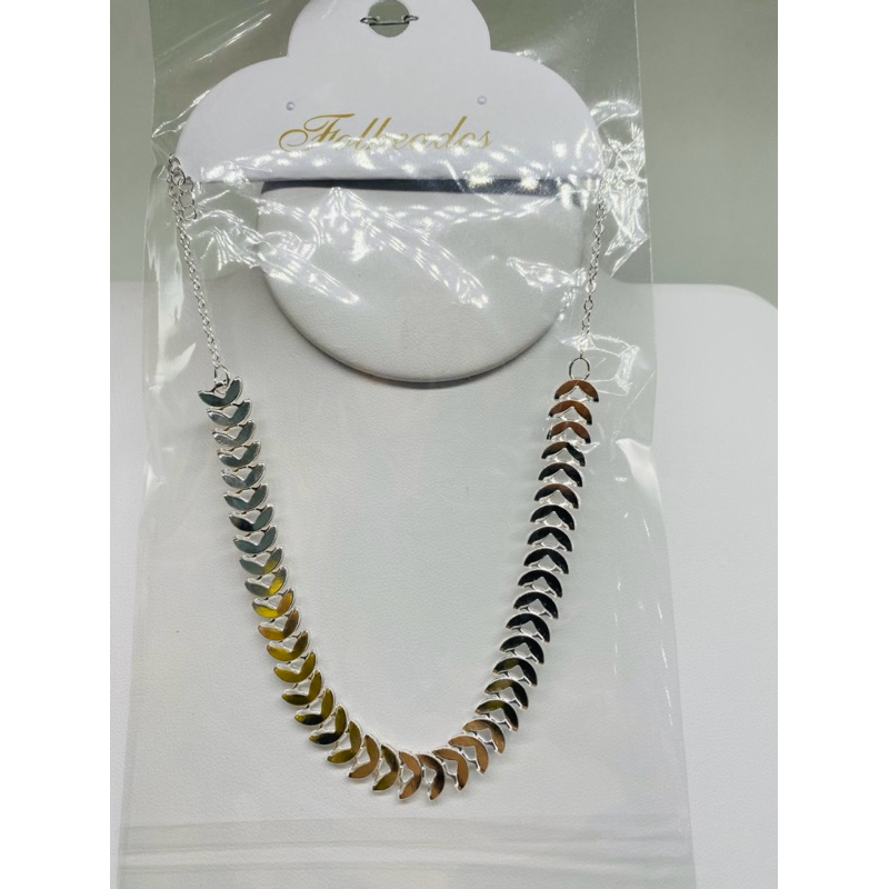 Colar Choker Escama Folheado a Prata