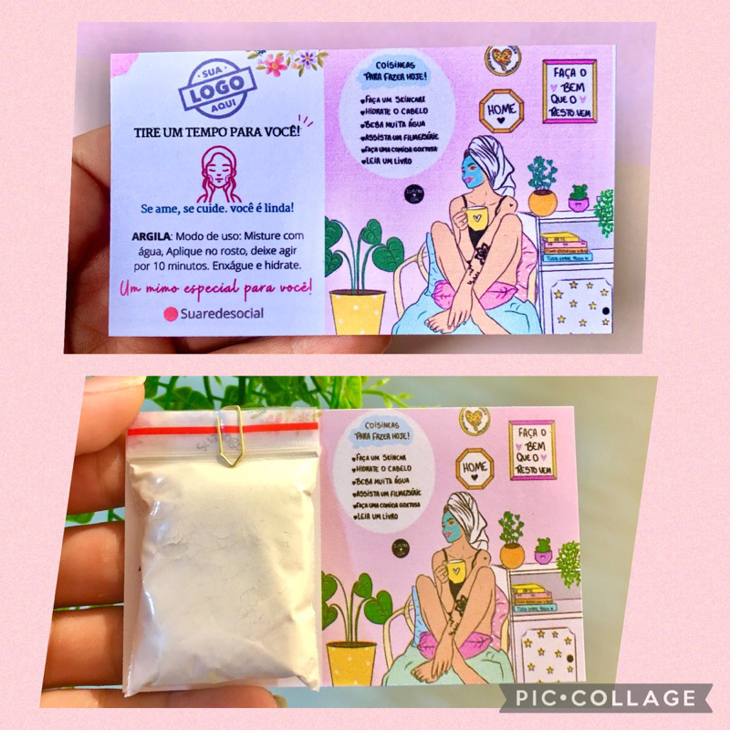 20/50 lembrancinha para cliente mimo personalizado argila branca e verde sachê feminino com cartão de agradecimento mimo para loja skincare tire um tempo para você para salão de beleza nails natal dia da mulher dia do professor dia do aluno estudante