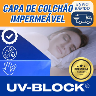 Capa Colchão Premium QUEEN Impermeável UV BLOCK - Bloqueia Líquidos e Sujeira - Protetor Napa em Oferta na Shopee