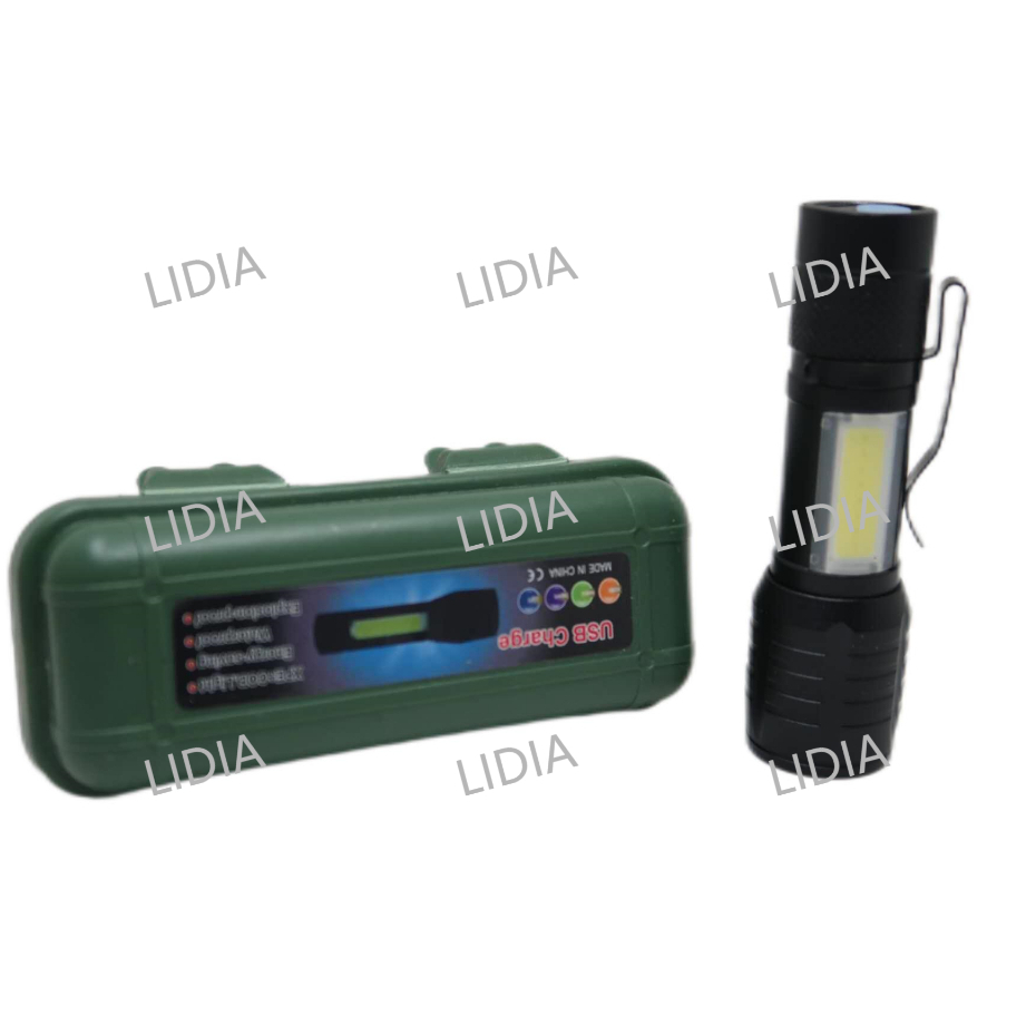 Mini Lanterna Tática Com Led E Zoom Recarregável Usb Lanterna De Mao 513