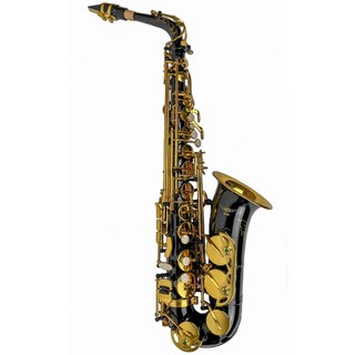 Saxofone Alto Mib Preto Com Chaves Douradas HAL1100 Marca HALK