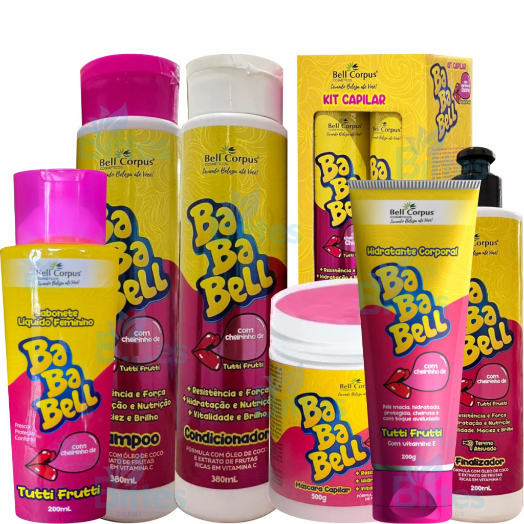 KIT BABABELL TUTTI FRUTTI  de 3 ou 4 ou 5 ou 6 ou 7 ITENS BELL CORPUS CAPILAR HIDRATAÇÃO E...