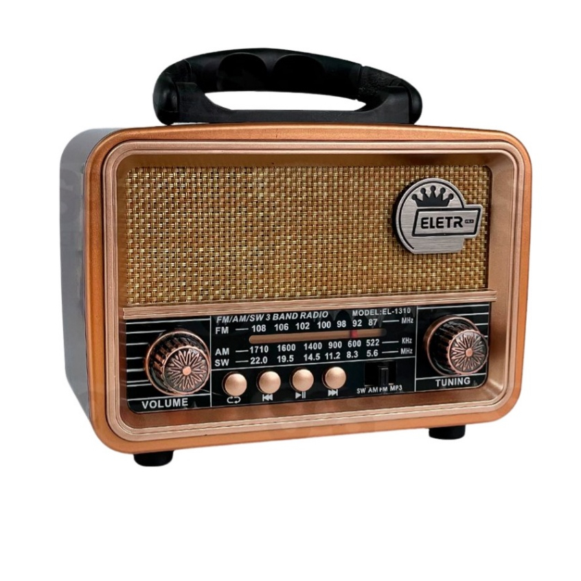 Rádio Retrô buletooth Caixa de Som Portátil Carregamento USB EL-1310 em Oferta na Shopee