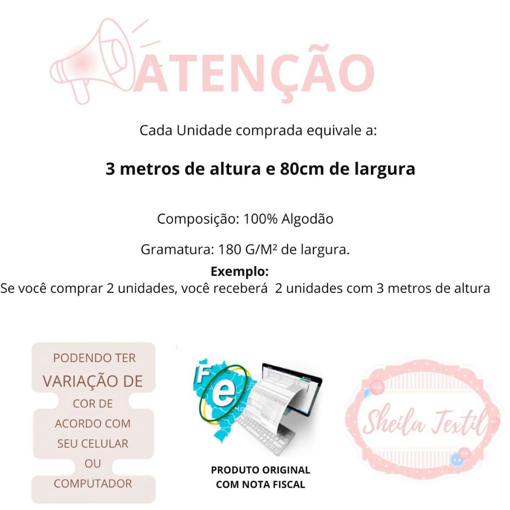 Tecido Flanela, 80cm Largura, Cueiro Lisa 100% Algodão Varias Cores, Kit Com 3mts Macio, Qualidade,