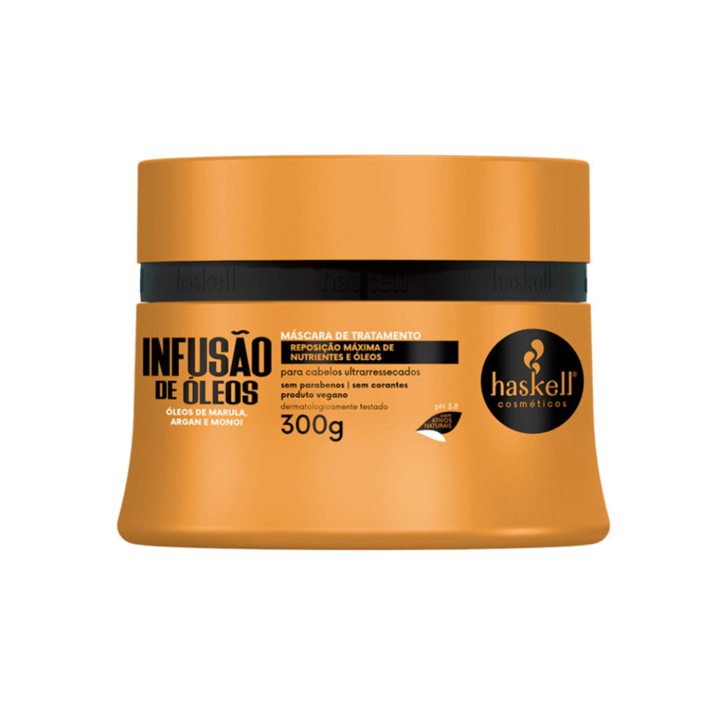 Máscara de Tratamento Infusão Óleos 300g Beleza Cuidados com Cabelo Tratamento Intenso Sal...
