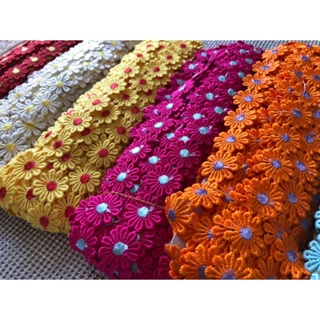 Passamanaria Renda Flor de Guipir 25mm-metro em Oferta na Shopee