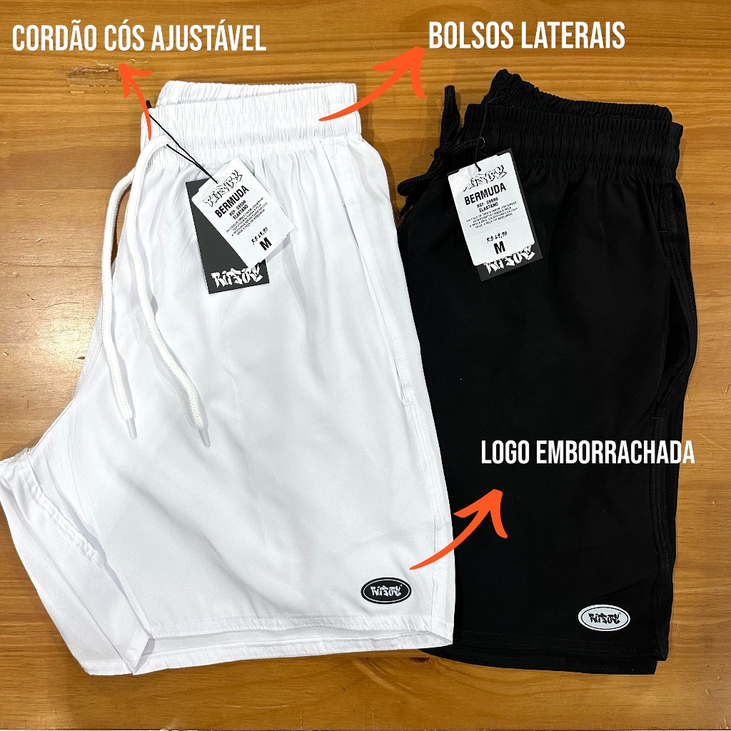 Ripfire Kit Com 2 Bermudas Masculina Tactel Elastano Dry fit Academia Treino