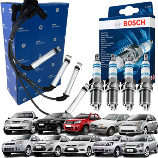 Kit Jogo Cabo E Vela De Ignição Original Delphi Bosch Ford Fiesta Focus Ka Courier Ecosport em Oferta na Shopee