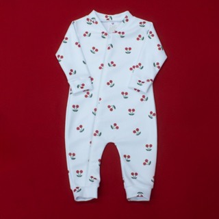 macacão bebe inverno menina macacão frio bebê feminina cerejinha quentinho macacão menina de zíper em Oferta na Shopee