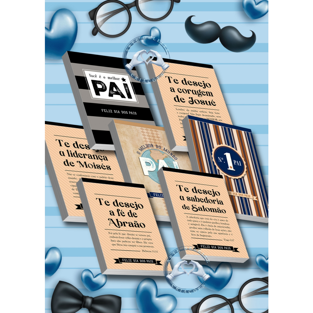 Bloquinhos Rascunho Para Anotações + Capa Feliz Dia Dos Pais - Mimo para o dia dos Pais