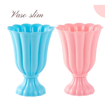 Kit 2 Vaso Decorativo Slim 17cm Aniversário OU 2  Vaso REAL 20 cm Comemoração Taça Romana Decoração de Festa