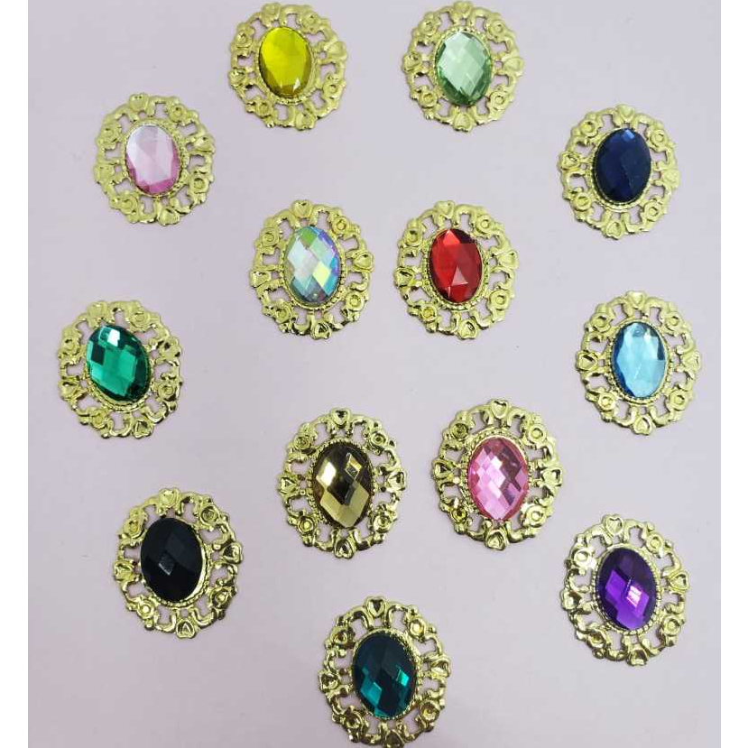 Kit Tags de Metal Dourada + Chatons 10x14mm 50 e 25 UNIDADES em Oferta na Shopee