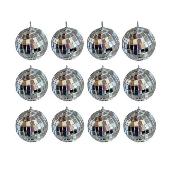 Kit com 12 / 24 / 36 Globo Espelhado 3 Cm Decoração Festa Discoteca Aniversário Dança Hallowee Bolos Aniversário em Oferta na Shopee