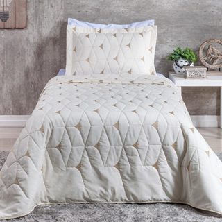 Cobre Leito 2 Peças Solteiro Percal 200 Fios Berlim Bordado em Oferta na Shopee