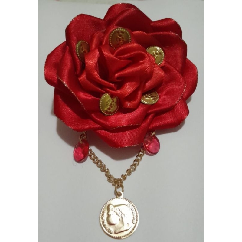 FLOR DE CABELO COM PRESILHA CIGANA COM MOEDAS Acessorios Femininos